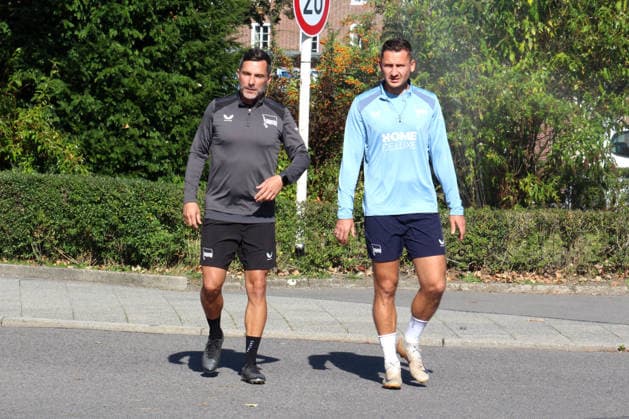 September 28, 2026, Germany, Soccer, 2. Bundesliga, 2026–2027 season, Sportforum, Hertha BSC, Head Coach Stefan Leitl leading training at Hertha BSC Berlin, Paul Seguin of Hertha BSC Berlin, September 30, 2. Bundesliga. DFB and DFL regulations prohibit any use of photographs as image sequences and or quasi-video. nordphoto GmbH, Engler, Berlin; Sportforum, Berlin, Germany Copyright: xNordphotox xEnglerx
