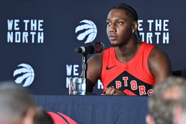 September 28, 2026, Toronto, On, Canada: Toronto Raptors forward RJ Barrett speaks at the Raptors media day in Toronto on Monday, Sept. 28, 2026. Canada News - September 28, 2026  - ZUMAc35_ 20260928_zaf_c35_038 Copyright: xJonxBlackerx