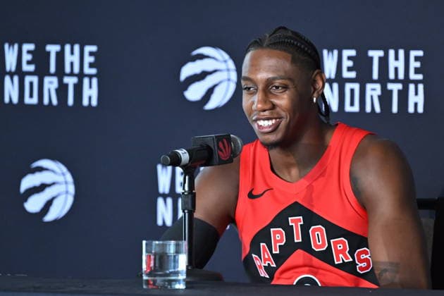 September 28, 2026, Toronto, On, Canada: Toronto Raptors forward RJ Barrett speaks at the Raptors media day in Toronto on Monday, Sept. 28, 2026. Canada News - September 28, 2026  - ZUMAc35_ 20260928_zaf_c35_041 Copyright: xJonxBlackerx