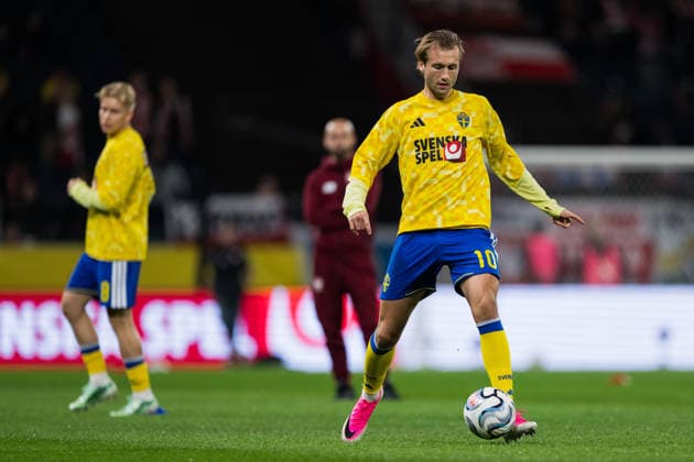 September 28, 2026: Benjamin Nygren ahead of the Nations League soccer match between Sweden and Poland on September 28, 2026 in Stockholm. Photo by Emma Wallskog. BILDBYRAN code EW JM0857 bbeng soccer football soccer international match Nations League UEFA Nations League Sweden Sweden A Poland  Copyright: EMMAxWALLSKOG BB260928EW003