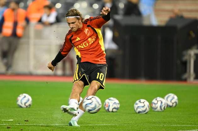 Belgium v France - UEFA Nations League 2026 BRUSSELS, BELGIUM - SEPTEMBER 28 : Godts Mika forward of Belgium during the UEFA Nations League tournament league phase matchday 2 group A1 match between Belgium and France on September 28, 2026 in Brussels, Belgium, 28 09 2026 Brussels Belgium  Copyright: xNicoxVereeckenx