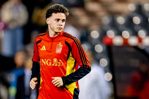 BRUSSELS, Belgium—Belgian defender Maxim De Cuyper during the UEFA Nations League match between Belgium and France at King Baudouin Stadium on September 28, 2026, in Brussels, Belgium. Photo by DeFodi Images