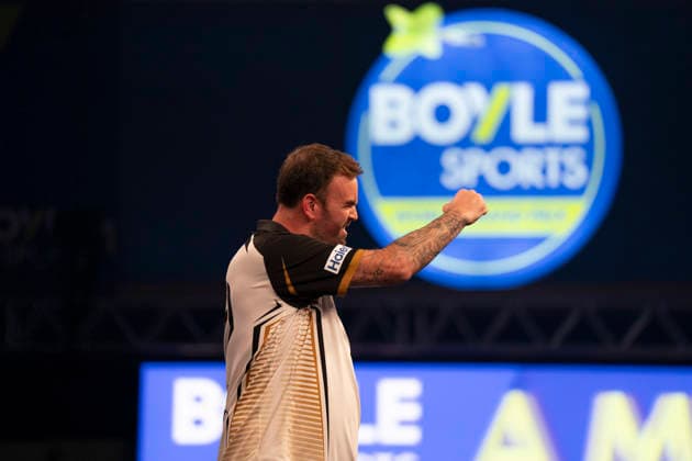 2026 BOYLE Sports World Grand Prix Ross Smith celebrates winning against Cameron Menzies during the 2026 Boyle Sports World Grand Prix at Mattioli Arena, Leicester, United Kingdom on 28 September 2026 Credit: Alex Young Every Second Media Editorial use only. All images are copyright Every Second Media Limited. No images may be reproduced without prior permission. Copyright: xIMAGO EveryxSecondxMediax ESM-2190-0008 AlexxYoungx xEveryxSecondxMediax