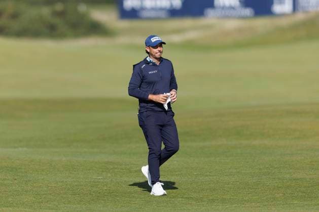 28th September 2026; The Old Course, St Andrews Links, St Andrews, Scotland; DP World Tour Golf, Alfred Dunhill Links Championship, Practice Day; Sebastian Garcia Rodriguez of Spain walks down the fifteenth hole during a practice round DavidxYoung