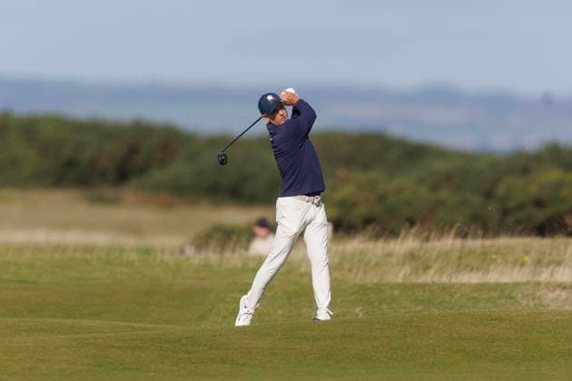 28th September 2026; The Old Course, St Andrews Links, St Andrews, Scotland; DP World Tour Golf, Alfred Dunhill Links Championship, Practice Day; Charles Gordon Howell III of USA plays a shot from the fairway on the fourteenth hole during a practice round DavidxYoung
