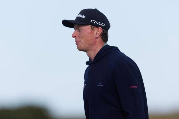 28th September 2026; The Old Course, St Andrews Links, St Andrews, Scotland; DP World Tour Golf, Alfred Dunhill Links Championship, Practice Day; Ryggs Johnston of USA walks down the fourteenth hole during a practice round DavidxYoung