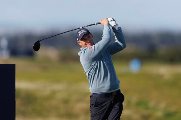 28th September 2026; The Old Course, St Andrews Links, St Andrews, Scotland; DP World Tour Golf, Alfred Dunhill Links Championship, Practice Day; Padraig Harrington of Ireland plays a shot from the tee on the sixteenth hole DavidxYoung