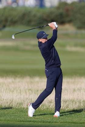 28th September 2026; The Old Course, St Andrews Links, St Andrews, Scotland; DP World Tour Golf, Alfred Dunhill Links Championship, Practice Day; Ian Poulter of England plays a shot from the rough on the seventeenth hole during a practice round DavidxYoung