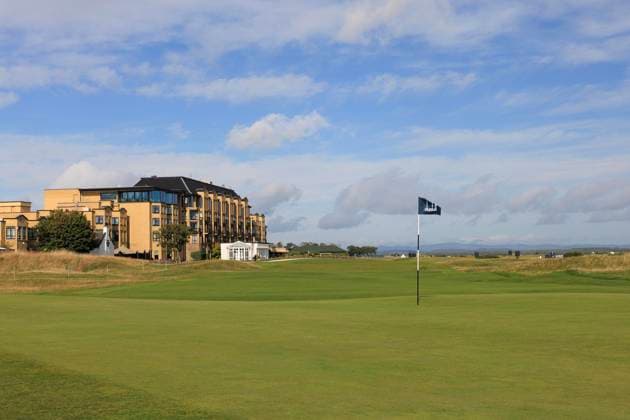 28th September 2026; The Old Course, St Andrews Links, St Andrews, Scotland; DP World Tour Golf, Alfred Dunhill Links Championship, Practice Day; The Links clubhouse at the Old Course, St Andrews during a practice round DavidxYoung