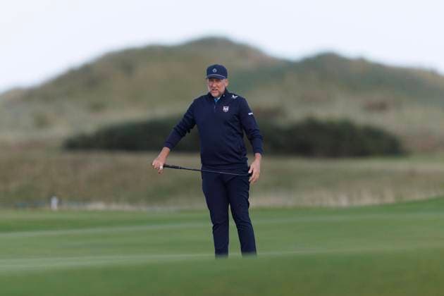 28th September 2026; The Old Course, St Andrews Links, St Andrews, Scotland; DP World Tour Golf, Alfred Dunhill Links Championship, Practice Day; Ian Poulter of England on the thirteenth green during a practice round DavidxYoung