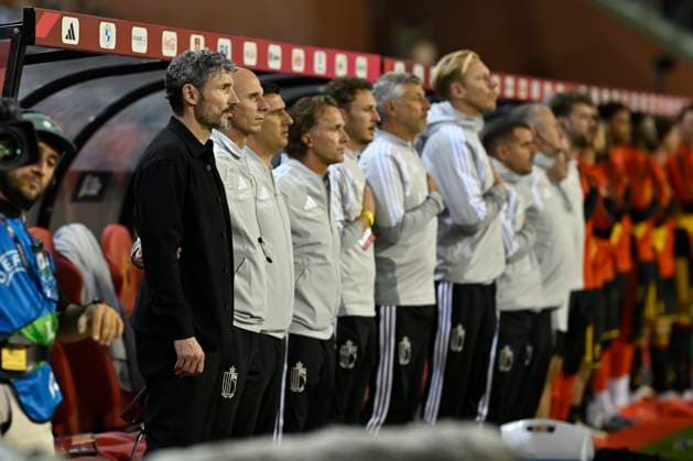 Belgium v France - UEFA Nations League 2026 BRUSSELS, BELGIUM - SEPTEMBER 28 : Van Bommel Mark head coach of Belgium and the Belgian Staff during the UEFA Nations League tournament league phase matchday 2 group A1 match between Belgium and France on September 28, 2026 in Brussels, Belgium, 28 09 2026 Brussels Belgium  Copyright: xNicoxVereeckenx