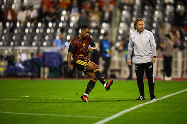 RECORD DATE NOT STATED 28th September 2026; King Baudouin Stadium, Brussels, Belgium; UEFA Nations League Football, Belgium versus France; Youri Tielemans of Belgium warms up AnthonyxBenoit