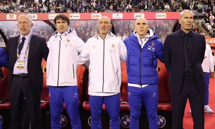 France s head coach Zinedine Zidane pictured during a soccer game between Belgian national team, Nationalteam Red Devils and France, on Monday 28 September 2026 in Brussels, the second game of the UEFA Nations League group stage. VIRGINIExLEFOUR  x188116323x