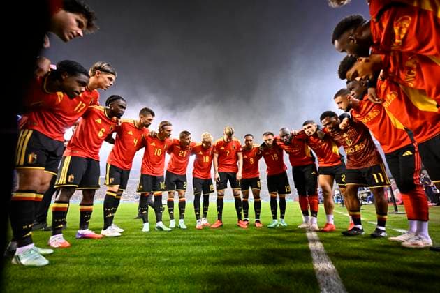 Belgium v France - UEFA Nations League 2026 BRUSSELS, BELGIUM - SEPTEMBER 28 : Belgian players during the UEFA Nations League tournament league phase matchday 2 group A1 match between Belgium and France on September 28, 2026 in Brussels, Belgium, 28 09 2026 Brussels Belgium  Copyright: xTomasxSiskx