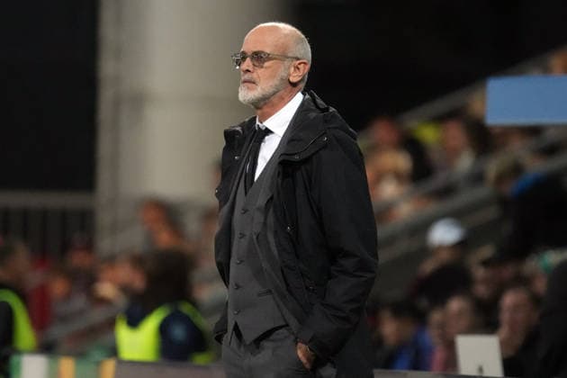 September 28, 2026, RÄÂ«Ga, Latvija: Latvian head coach PAOLO NICOLATO reacts during UEFA Nations League Ã¢â‚¬ League C match against Cyprus in Riga, Latvia, Sept. 28, 2026. RÄÂ«Ga Latvija - ZUMAp305 20260928_zip_p305_008 Copyright: xEdijsxPalensx