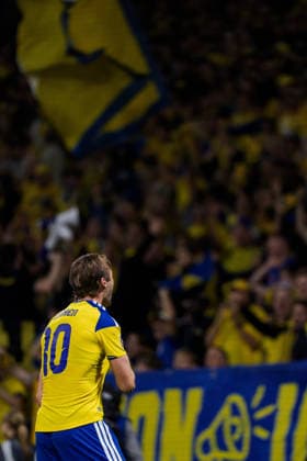September 28, 2026: Benjamin Nygren of Sweden celebrates after scoring the 1-0 goal during the Nations League soccer match between Sweden and Poland on September 28, 2026 in Stockholm. Photo by Joel Marklund, BILDBYRAN. Code: JM JM0857 bbeng soccer football soccer match international match Nations League UEFA Nations League Sweden Sweden A Poland Poland celebration  Copyright: JOELxMARKLUND BB260928JM011
