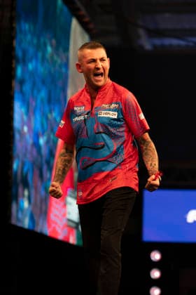 2026 BOYLE Sports World Grand Prix Nathan Aspinall celebrates winning against Kevin Doets during the 2026 Boyle Sports World Grand Prix at Mattioli Arena, Leicester, United Kingdom on 28 September 2026 Credit: Alex Young Every Second Media Editorial use only. All images are copyright Every Second Media Limited. No images may be reproduced without prior permission. Copyright: xIMAGO EveryxSecondxMediax ESM-2190-0024 AlexxYoungx xEveryxSecondxMediax