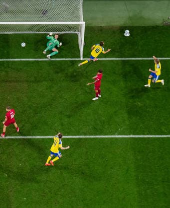 September 28, 2026 Goalkeeper Marcin Bulka of Poland looks dejected while Benjamin Nygren of Sweden celebrates after scoring the 1-0 goal during the Nations League soccer match between Sweden and Poland on September 28, 2026 in Stockholm. Photo by Joel Marklund, BILDBYRAN. Code: JM JM0857 bbeng soccer football soccer international match Nations League UEFA Nations League Sweden Sweden A Poland Poland dejected celebration  Copyright: JOELxMARKLUND BB260928JM016