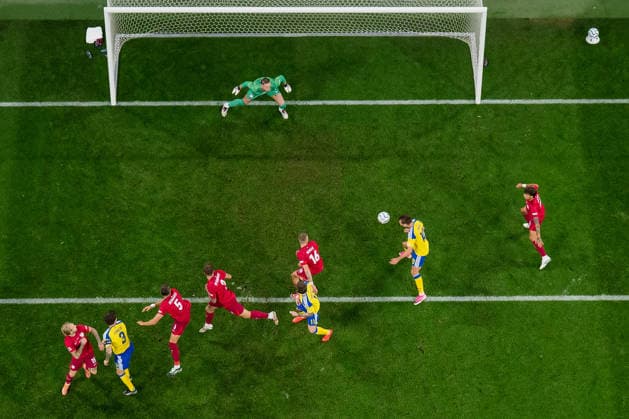 September 28, 2026: Benjamin Nygren of Sweden scores a 1-0 goal past Poland’s goalkeeper Marcin Bulka during the Nations League soccer match between Sweden and Poland on September 28, 2026 in Stockholm. Photo by Joel Marklund, BILDBYRAN. Code: JM JM0857 bbeng soccer football soccer international match Nations League UEFA Nations League Sweden Sweden A Poland  Copyright: JOELxMARKLUND BB260928JM018