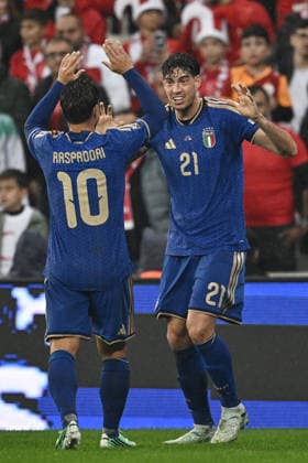 Db Bursa 28 09 2026 - Nations League Turchia-Italia foto Daniele Buffa Image nella foto: Alessandro Bastoni-Giacomo Raspadori 
