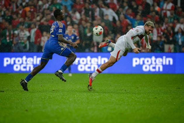 BURSA, TURKEY - SEPTEMBER 28 : Baris Alper Yilmaz of Turkey in action during the UEFA Nations League 2026 27 League phase Matchday 2, League A Group 1 match between Turkey and Italy at Ataturk Sports Complex Matli Stadium on September 28, 2026 in Bursa, Turkey. Copyright: xBurakxBasturkx xSPPx Sportspressphoto_SPR241780
