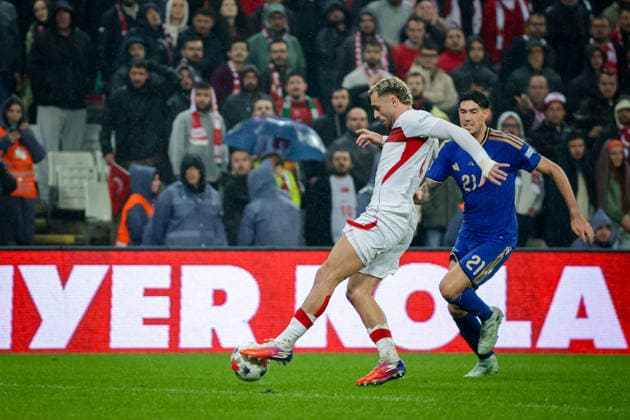 BURSA, TURKEY - SEPTEMBER 28 : Baris Alper Yilmaz of Turkey in action during the UEFA Nations League 2026 27 League phase Matchday 2, League A Group 1 match between Turkey and Italy at Ataturk Sports Complex Matli Stadium on September 28, 2026 in Bursa, Turkey. Copyright: xBurakxBasturkx xSPPx Sportspressphoto_SPR241783