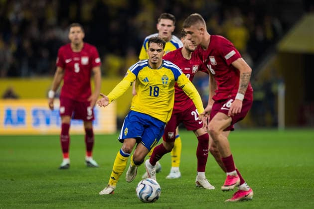 September 28, 2026: Yasin Ayari of Sweden during the Nations League soccer match between Sweden and Poland on September 28, 2026 in Stockholm. Photo by Jesper Zerman. BILDBYRAN code JZ JM0857 bbeng soccer football soccer international match Nations League UEFA Nations League Sweden Sweden A Poland  Copyright: JESPERxZERMAN BB260928JZ015