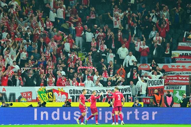 Strawberry Arena SOLNA, SWEDEN - SEPTEMBER 28: Poland celebrates goal in the EUFA Nations League match between Sweden and Poland at Strawberry Arena on September 28, 2026 in Solna, Sweden. (Peter Sonander SPP) Copyright: xx spp-en-PeSo-20260928_SPP_PeterSonander_3127