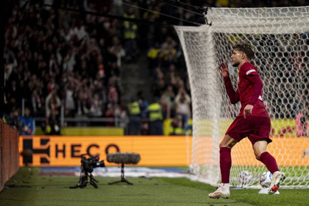 STOCKHOLM, SWEDEN - SEPTEMBER 28: Sebastian Szyma?ski of Poland celebrates after 1-1 during the Nations league soccer game between Sweden and Poland on Strawberry Arena in Stockholm, Sweden on September 28. Copyright: xPhilipxKangasx xSPPx Sportspressphoto_SPR241813