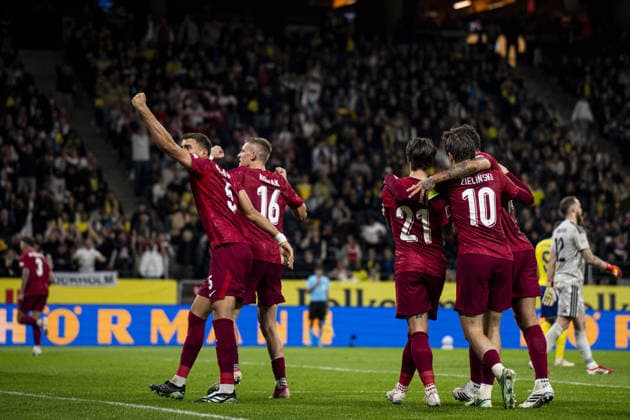 STOCKHOLM, SWEDEN - SEPTEMBER 28: Sebastian Szyma?ski of Poland (not in picture) celebrates after 1-1 during the Nations league soccer game between Sweden and Poland on Strawberry Arena in Stockholm, Sweden on September 28. Copyright: xPhilipxKangasx xSPPx Sportspressphoto_SPR241819