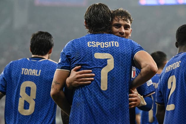 Db Bursa 28 09 2026 - Nations League Turchia-Italia foto Daniele Buffa Image nella foto: esultanza gol Pio Esposito 