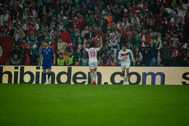 BURSA, TURKEY - SEPTEMBER 28 : Arda Guler of Turkey celebrates the goal during the UEFA Nations League 2026 27 League phase Matchday 2, League A Group 1 match between Turkey and Italy at Ataturk Sports Complex Matli Stadium on September 28, 2026 in Bursa, Turkey. Copyright: xBurakxBasturkx xSPPx Sportspressphoto_SPR241866
