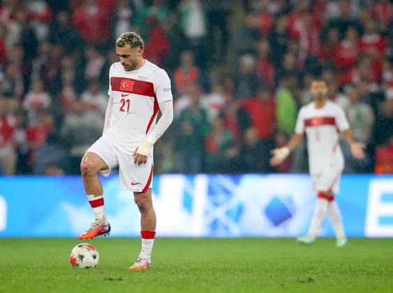 Turkiye v Italy - UEFA Nations League A BURSA, TURKIYE - SEPTEMBER 28: Baris Alper Yilmaz of Turkiye reacts after Italy scores a goal during the UEFA Nations League A Group 1 match between Turkiye and Italy at Yuzuncu Yil Ataturk Stadium in Bursa, Turkiye on September 28, 2026. Ali Atmaca Anadolu Bursa Turkey. Editorial use only. Please get in touch for any other usage.  Copyright: x2026xAnadoluxAlixAtmacax