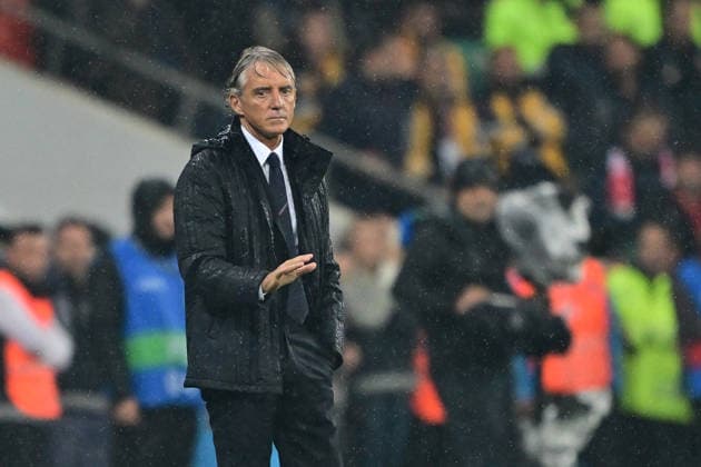Turkiye v Italy - UEFA Nations League A BURSA, TURKIYE - SEPTEMBER 28: Roberto Mancini, head coach of Italy follows the UEFA Nations League A Group 1 match between Turkiye and Italy at Yuzuncu Yil Ataturk Stadium in Bursa, Turkiye on September 28, 2026. Serhat Cagdas Anadolu Bursa Turkey. Editorial use only. Please get in touch for any other usage.  Copyright: x2026xAnadoluxSerhatxCagdasx