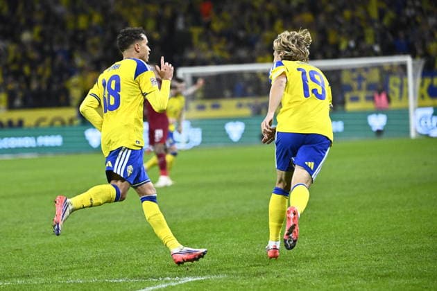 STOCKHOLM, SWEDEN, September 28, 2026: Sweden s Yasin Ayari scores the 2-0 goal during Monday s Nations League Group B4 soccer match between Sweden and Poland at Strawberry Arena, STOCKHOLM, SWEDEN x10080x  Copyright: xFredrikxSandberg TTx NATIONS LEAGUE SWEDEN-POLAND