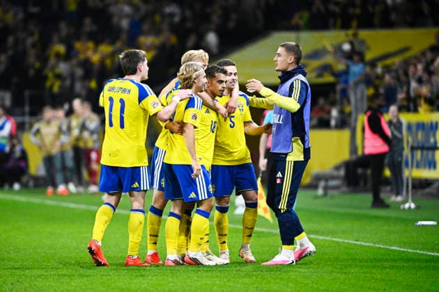STOCKHOLM, SWEDEN, September 28, 2026: Sweden s Yasin Ayari scores the 2-0 goal during Monday s Nations League Group B4 soccer match between Sweden and Poland at Strawberry Arena, STOCKHOLM, SWEDEN x10080x  Copyright: xFredrikxSandberg TTx NATIONS LEAGUE SWEDEN-POLAND