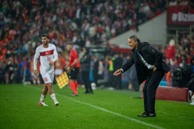 BURSA, TURKEY - SEPTEMBER 28 : Roberto Mancini of Italy talks during the UEFA Nations League 2026 27 League phase Matchday 2, League A Group 1 match between Turkey and Italy at Ataturk Sports Complex Matli Stadium on September 28, 2026 in Bursa, Turkey. Copyright: xBurakxBasturkx xSPPx Sportspressphoto_SPR241883