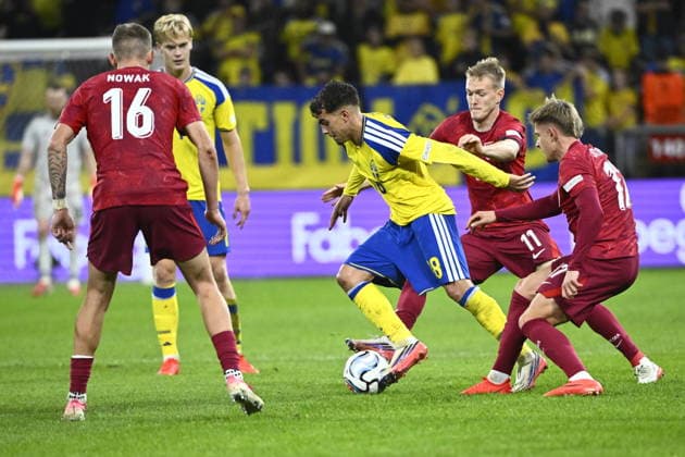 STOCKHOLM, SWEDEN 20260928 Sweden s Yasin Ayari during Monday s Nations League Group B4 soccer match between Sweden and Poland at Strawberry Arena, STOCKHOLM, SWEDEN x10080x  Copyright: xFredrikxSandberg TTx NATIONS LEAGUE SVERIGE-POLEN