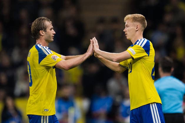 September 28, 2026: Benjamin Nygren is substituted for Hugo Larsson of Sweden during the Nations League soccer match between Sweden and Poland on September 28, 2026 in Stockholm. Photo by Jesper Zerman, BILDBYRAN, code JZ JM0857 bbeng soccer football fotball international match Nations League UEFA Nations League Sweden Sweden A Poland  Copyright: JESPERxZERMAN BB260928JZ056