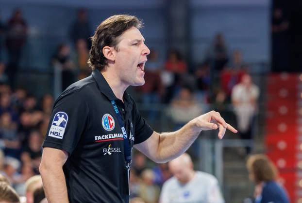 September 28, 2026 Handball 1st Bundesliga OPEL HBL 2026–2027 Season, Matchday 6: HC Erlangen (Nuremberg Metropolitan Region) vs. HCE ThSV Eisenach (Women s Team) xdaxmax Johannes Sellin, Coach of HC Erlangen, HCE, signals, gestures, directs, and gives instructionsinstructions