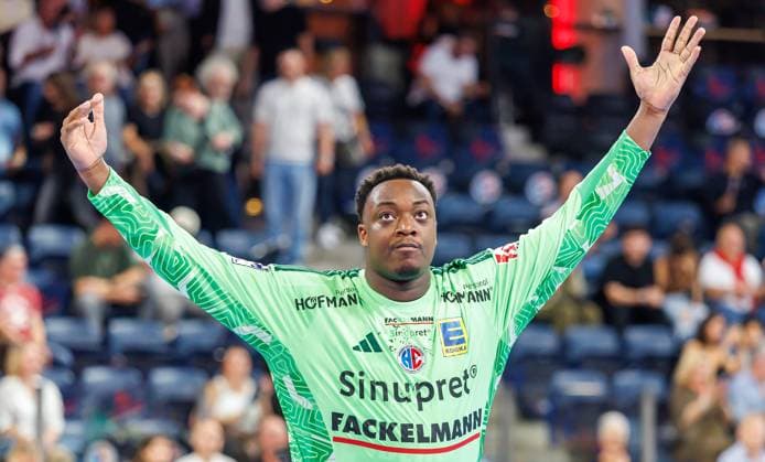 September 28, 2026 Handball 1st Bundesliga OPEL HBL 2026–2027 Season, Matchday 6: HC Erlangen (Nuremberg Metropolitan Region) vs. HCE ThSV Eisenach (Women s Team) xdaxmax Rubens Pierre 93, HC Erlangen HCE is happy, celebrating, cheering
