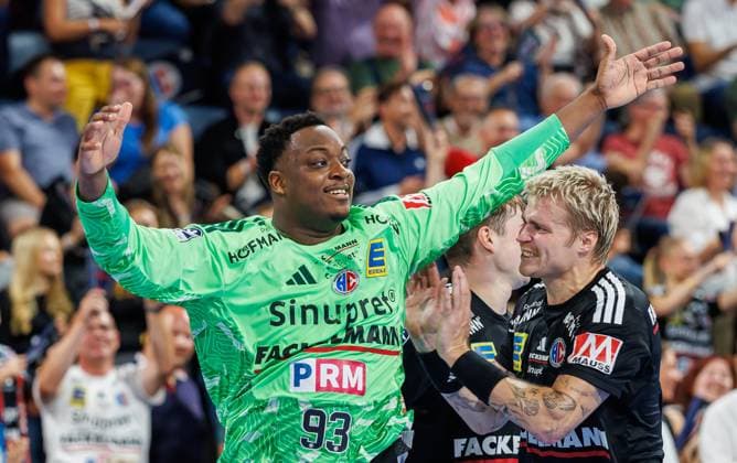 September 28, 2026 Handball 1st Bundesliga OPEL HBL 2026–2027 Season, Matchday 6: HC Erlangen (Nuremberg Metropolitan Region) vs. HCE ThSV Eisenach Women s Team xdaxmax Cheering, Joy, Rubens, Pierre 93, HC Erlangen HCE Marek Nissen 6, HC Erlangen HCE
