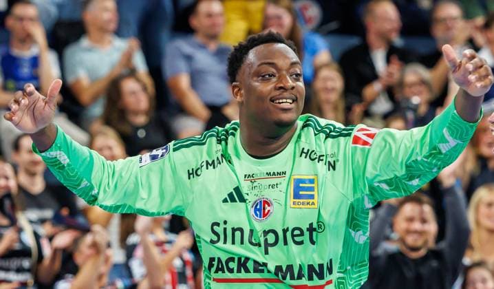 September 28, 2026 Handball 1st Bundesliga OPEL HBL 2026–2027 Season, Matchday 6: HC Erlangen (Nuremberg Metropolitan Region) vs. HCE ThSV Eisenach (Women s Team) xdaxmax Rubens Pierre 93, HC Erlangen HCE laughs, laughter brings joy
