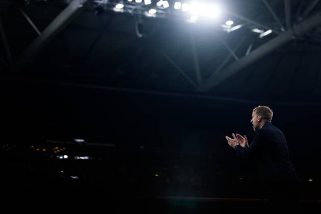 September 28, 2026: Head Coach Graham Potter of Sweden during the Nations League soccer match between Sweden and Poland on September 28, 2026 in Stockholm. Photo by Joel Marklund, BILDBYRAN. Code: JM JM0857 bbeng soccer football soccer international match Nations League UEFA Nations League Sweden Sweden A Poland  Copyright: JOELxMARKLUND BB260928JM056