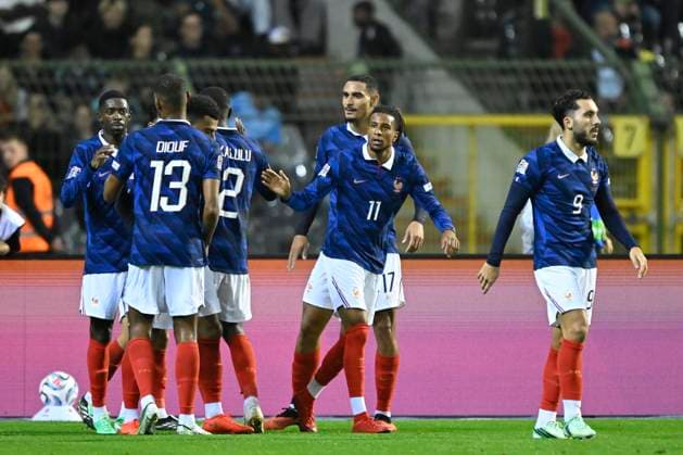 Belgium v France - UEFA Nations League 2026 BRUSSELS, BELGIUM - SEPTEMBER 28 : Olise Michael midfielder of France celebrates scoring a goal during the UEFA Nations League tournament league phase matchday 2 group A1 match between Belgium and France on September 28, 2026 in Brussels, Belgium, 28 09 2026 Brussels Belgium  Copyright: xNicoxVereeckenx