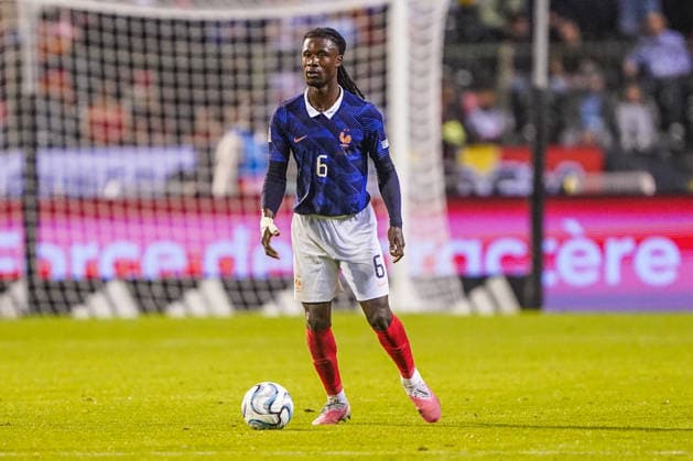 2026-09-28 Belgium v France - UEFA Nations League BRUSSELS, BEL - SEPTEMBER 28: Eduardo Camavinga of france runs with the ball during the UEFA Nations League match between Belgium and France at King Baudouin Stadium on September 28, 2026 in Brussels, BEL. Brussels King Baudouin Stadium BEL Content not available for redistribution in The Netherlands directly or indirectly through any third parties. Copyright: xAndrexWeeningx