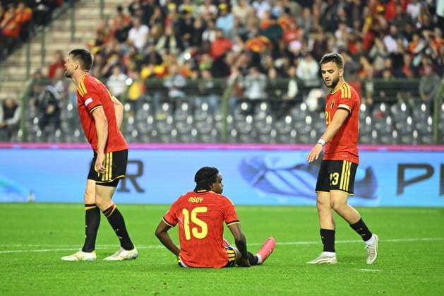 Belgium v France - UEFA Nations League 2026 BRUSSELS, BELGIUM - SEPTEMBER 28 : Ngoy Nathan defender of Belgium looks dejected during the UEFA Nations League tournament league phase matchday 2 group A1 match between Belgium and France on September 28, 2026 in Brussels, Belgium, 28 09 2026 Brussels Belgium  Copyright: xVincentxKalutx