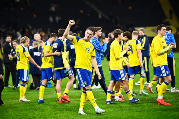 STOCKHOLM, SWEDEN 20260928 Sweden s Viktor Gyökeres celebrates a 3-1 victory during Monday s Nations League Group B4 soccer match between Sweden and Poland at Strawberry Arena, STOCKHOLM, SWEDEN x10080x  Copyright: xFredrikxSandberg TTx NATIONS LEAGUE SVERIGE-POLEN