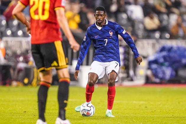 2026-09-28 Belgium v France - UEFA Nations League BRUSSELS, BEL - SEPTEMBER 28: Ousmane Dembele of france hits the ball during the UEFA Nations League match between Belgium and France at King Baudouin Stadium on September 28, 2026 in Brussels, BEL. Brussels King Baudouin Stadium BEL Content not available for redistribution in The Netherlands directly or indirectly through any third parties. Copyright: xAndrexWeeningx