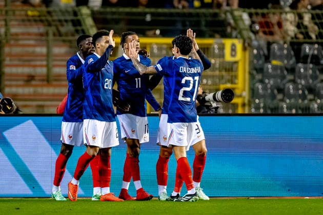 BRUSSELS: France midfielder Michael Olise scores to make it 0–1 and celebrates the goal during the UEFA Nations League match between Belgium and France at King Baudouin Stadium on September 28, 2026, in Brussels, Belgium. Photo by DeFodi Images